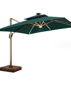 Ô lệch tâm3x3m đèn LED thanh dài màu xanh rêu đế nhựa đổ