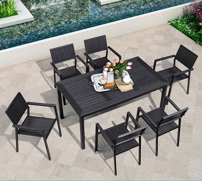 TE2034 160A bo ban an 6 ghe xep chong dung ngoai troi