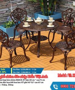 Bàn ghế nhôm đúc ngoài trời Việt Anh VA 12
