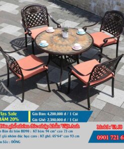 Bàn ghế sân vườn ngoài trời Việt Anh VA 58